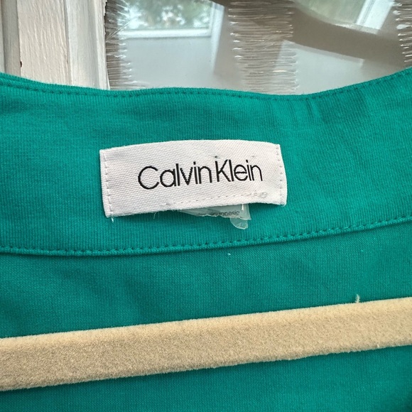 Calvin Klein Teal Lace-Up Shift Dress Stretchy Pullover Style Women’s Size Large - Picture 10 of 12